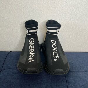 Dolce & Gabbana high top logo knit sneakers